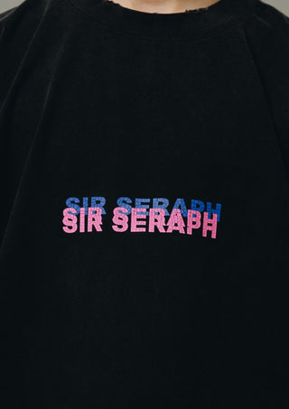 Sir Seraph ‘GLITCHED’ VINTAGE TEE - WASHED BLACK