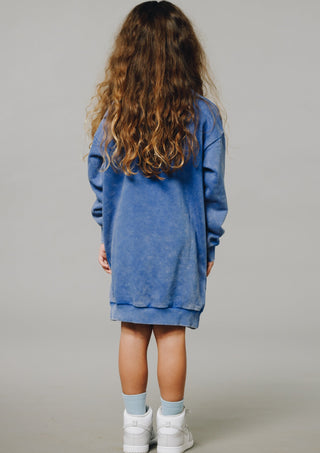 Sir Seraph SERPENT ANGEL’ SWEATSHIRT DRESS - WASHED NAVY