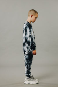 Sir Seraph TIE DYE’ TRACKPANT - DARK NAVY/OFF WHITE